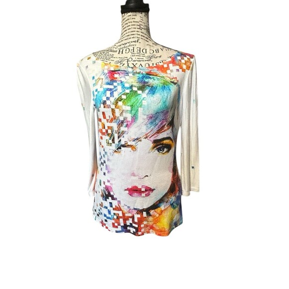 Cartise 3/4 Sleeves Graphic Design size SP Y2K Rave Hipster Concert Festival - Picture 1 of 5